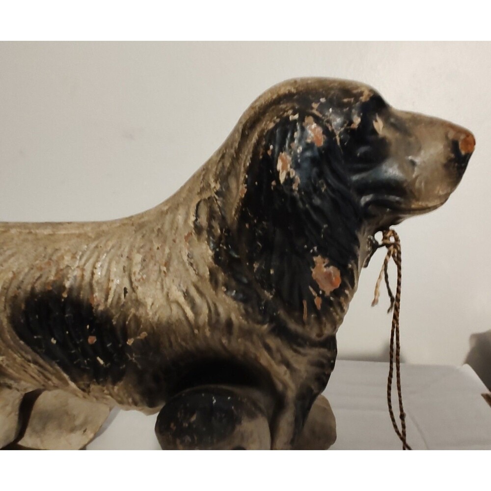 Antique Vintage Composition Or Paper‎ Mache Dog Pull Toy Irish Setter Spaniel - Picture 2 of 8